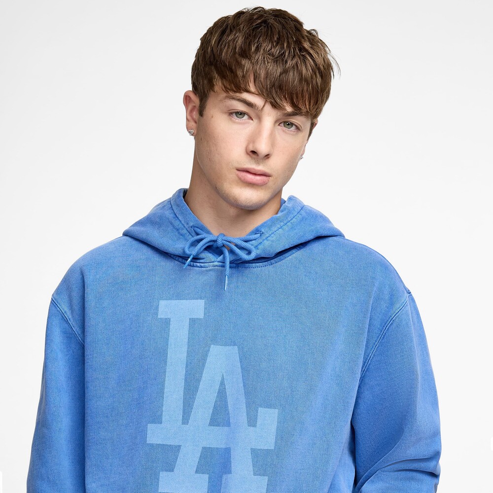 New Era Los Angeles Dodgers Pigment Logo Blue Quartz Hoodie - Size L